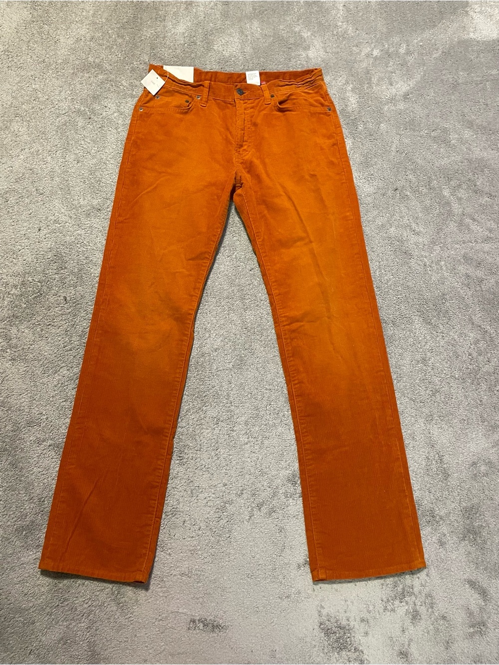 Uniqlo Corduroy 14 Wale Regular Fit Pants Mens 33 Orange Pants NEW NWT
